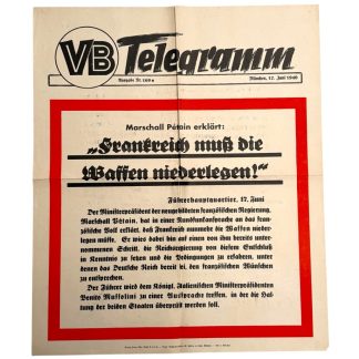 Original WWII German poster 'France must lay down its arms'