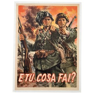 Original WWII Italian R.S.I. recruitment poster