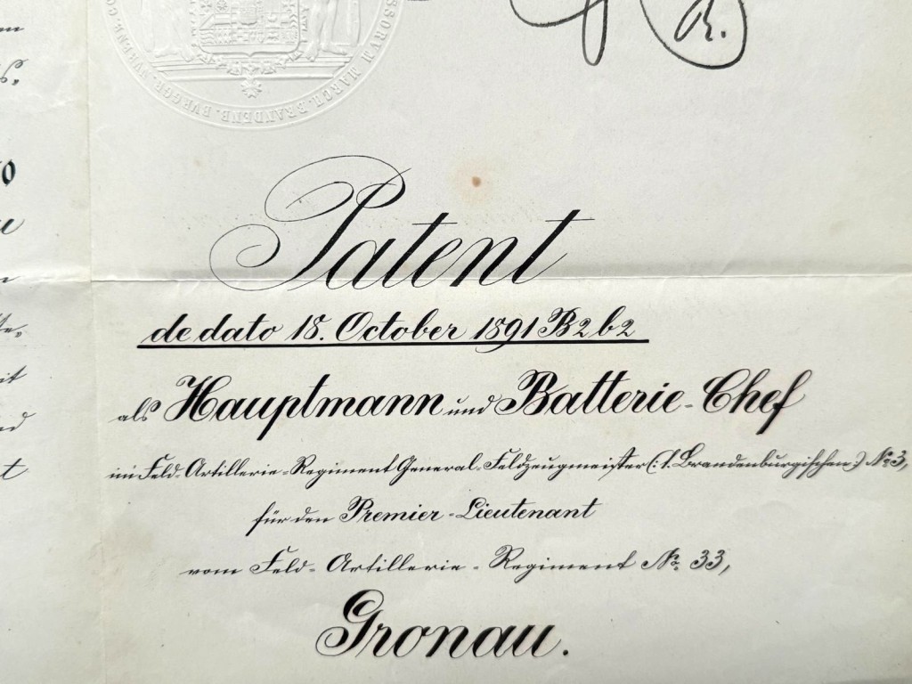 Original 1891 Prussian military certificate – hand-signed by Kaiser Wilhelm II - Image 6