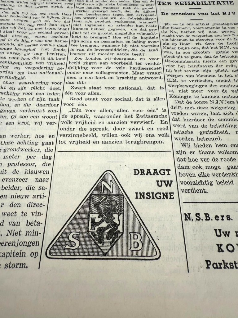 Original 1933 Dutch NSB bound volume of Volk en Vaderland newspaper - Image 11