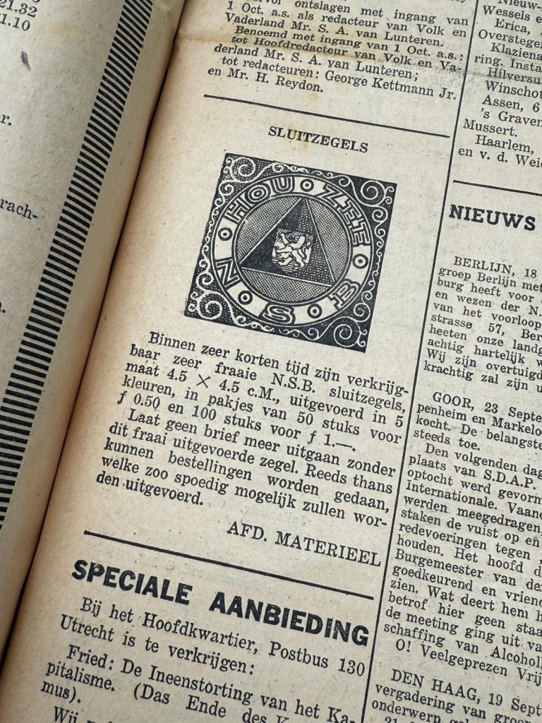 Original 1933 Dutch NSB bound volume of Volk en Vaderland newspaper - Image 13