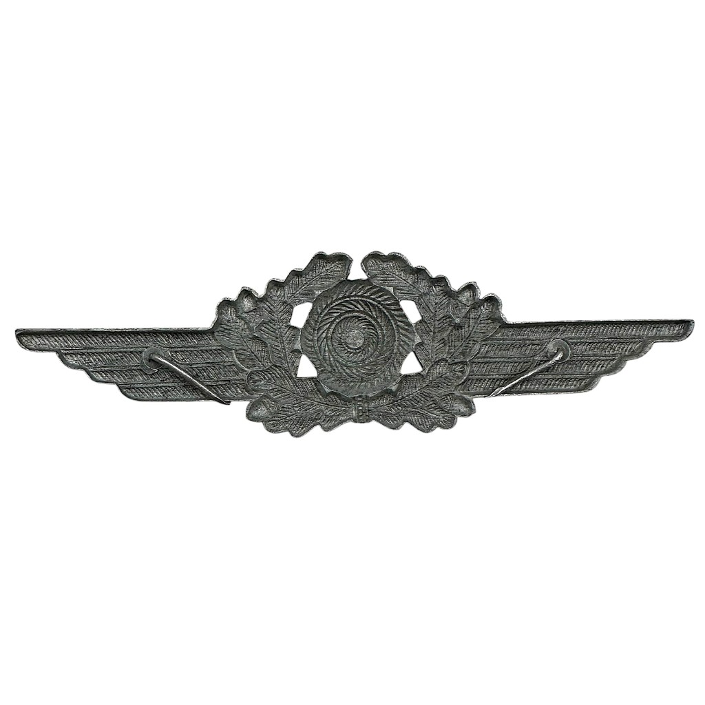 Original WWII German Luftwaffe metal visor cap cockade back side