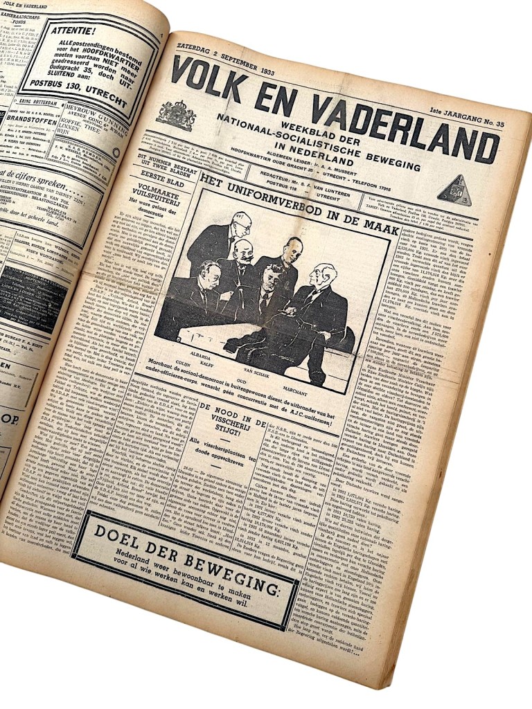 Original 1933 Dutch NSB bound volume of Volk en Vaderland newspaper - Image 14