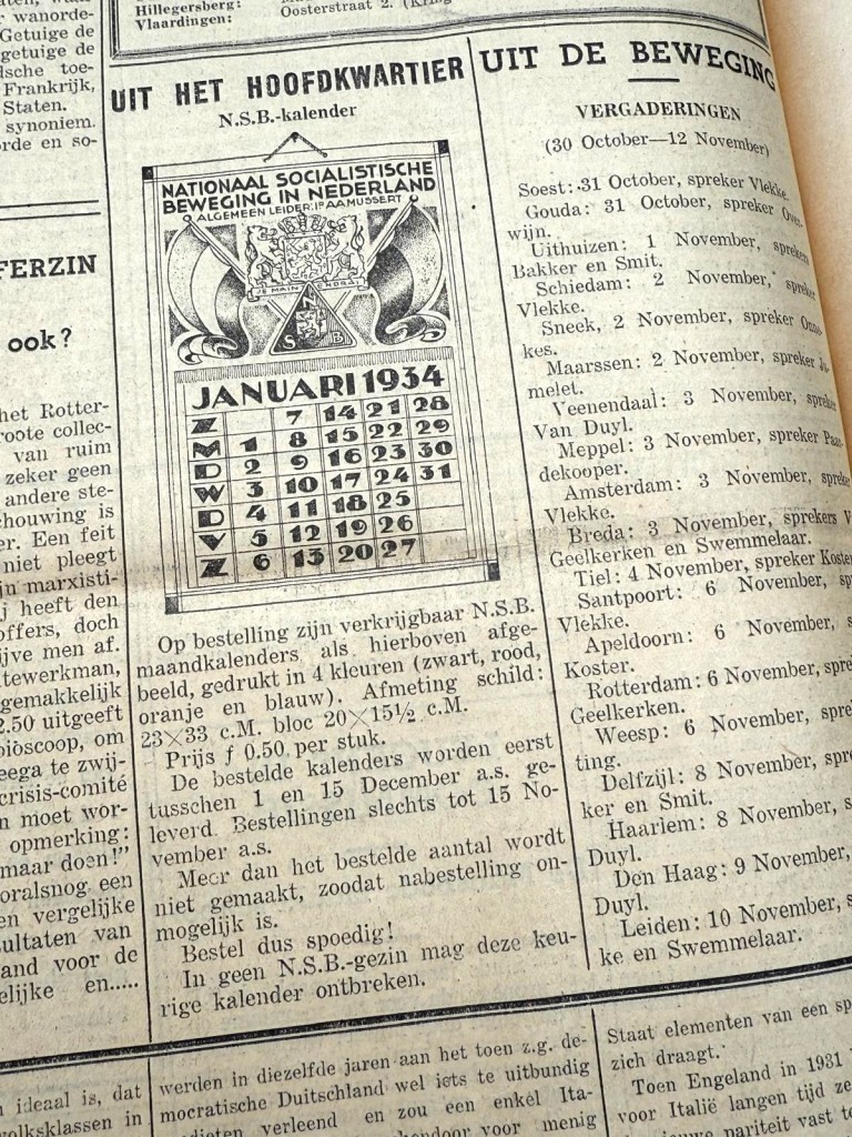 Original 1933 Dutch NSB bound volume of Volk en Vaderland newspaper - Image 18