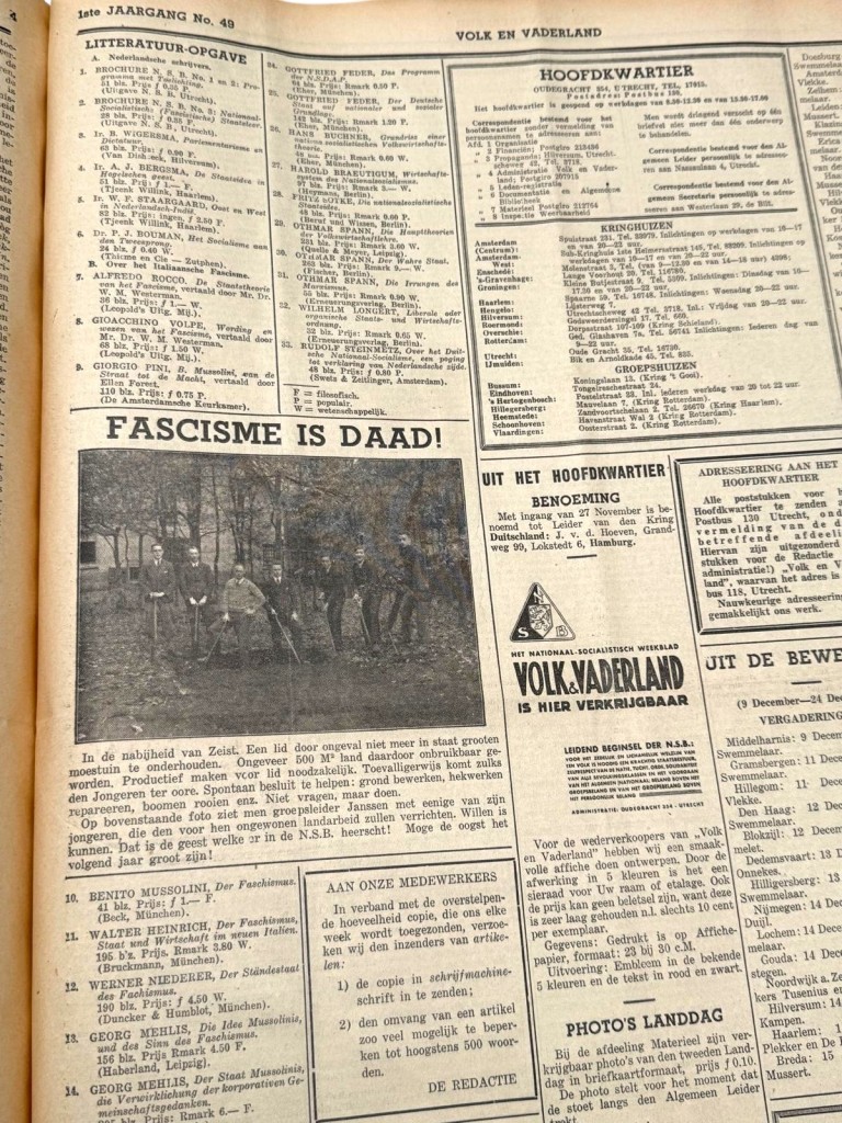 Original 1933 Dutch NSB bound volume of Volk en Vaderland newspaper - Image 20