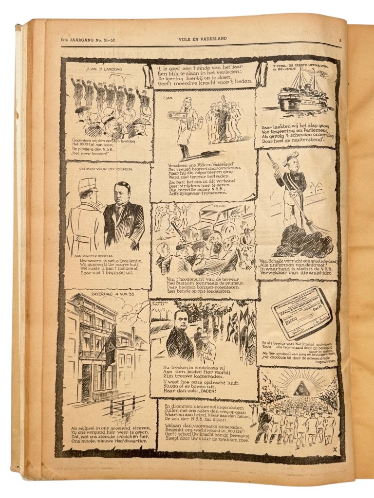 Original 1933 Dutch NSB bound volume of Volk en Vaderland newspaper - Image 23
