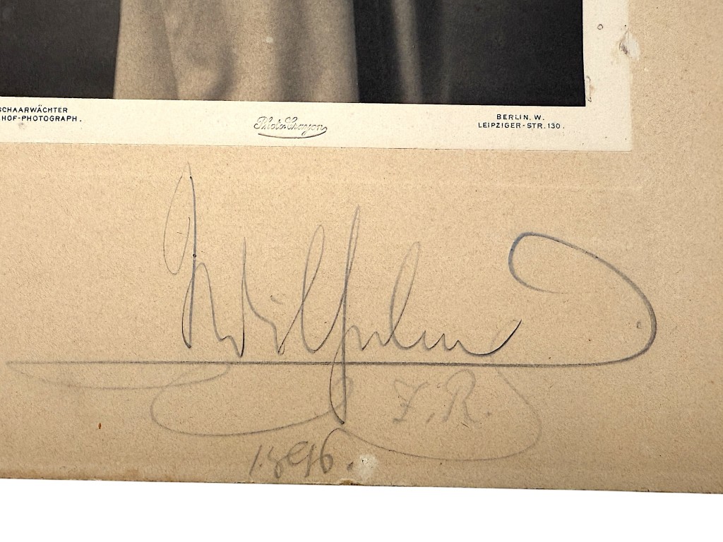 Original 1896 German hand signed portrait of Kaiser Wilhelm II