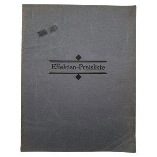 Original 1929 German 'Effekten-Preisliste' by Simon Scheuermann Ansbach, Militär-Effekten-Fabrik