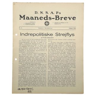 Original 1936 DNSAP magazine 'D.N.S.A.P.s Maaneds-Breve' 