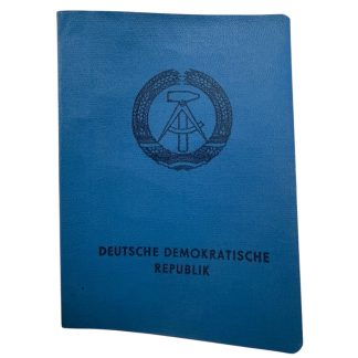 Original DDR passport from 1982 issued in East Berlin (Berlin-Friedrichshagen), complete identity document with photo, stamps and annotations, Cold War collectible, Deutsche Demokratische Republik memorabilia for DDR collectors.