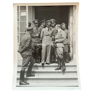 Original WWII Dutch photo of Joseph Goebbels and Fritz Schmidt at Paleis Soestdijk in 1941