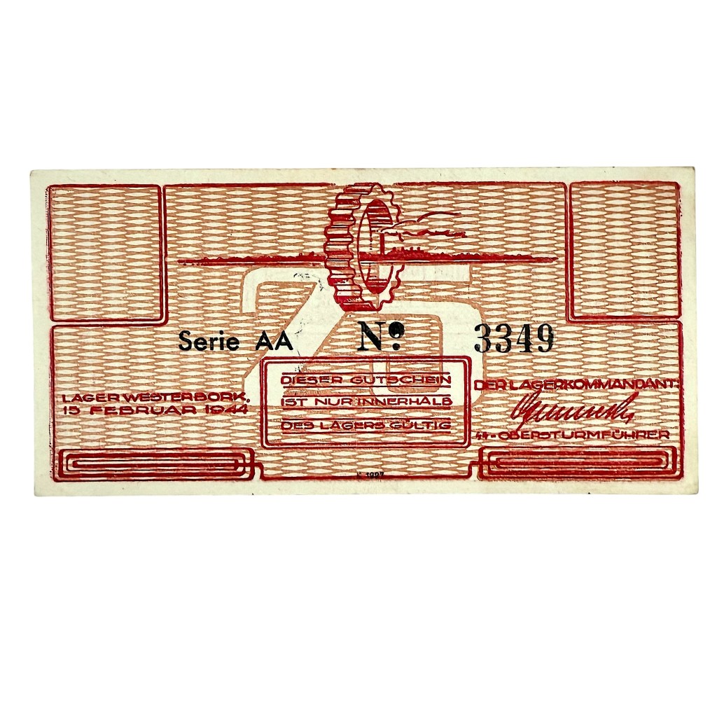 Original WWII Dutch ‘Durchgangslager’ Westerbork banknote