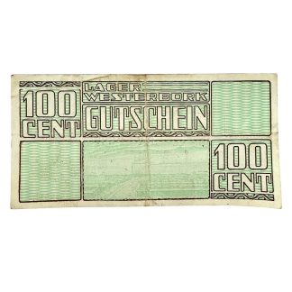 Original WWII Dutch ‘Durchgangslager’ Westerbork banknote