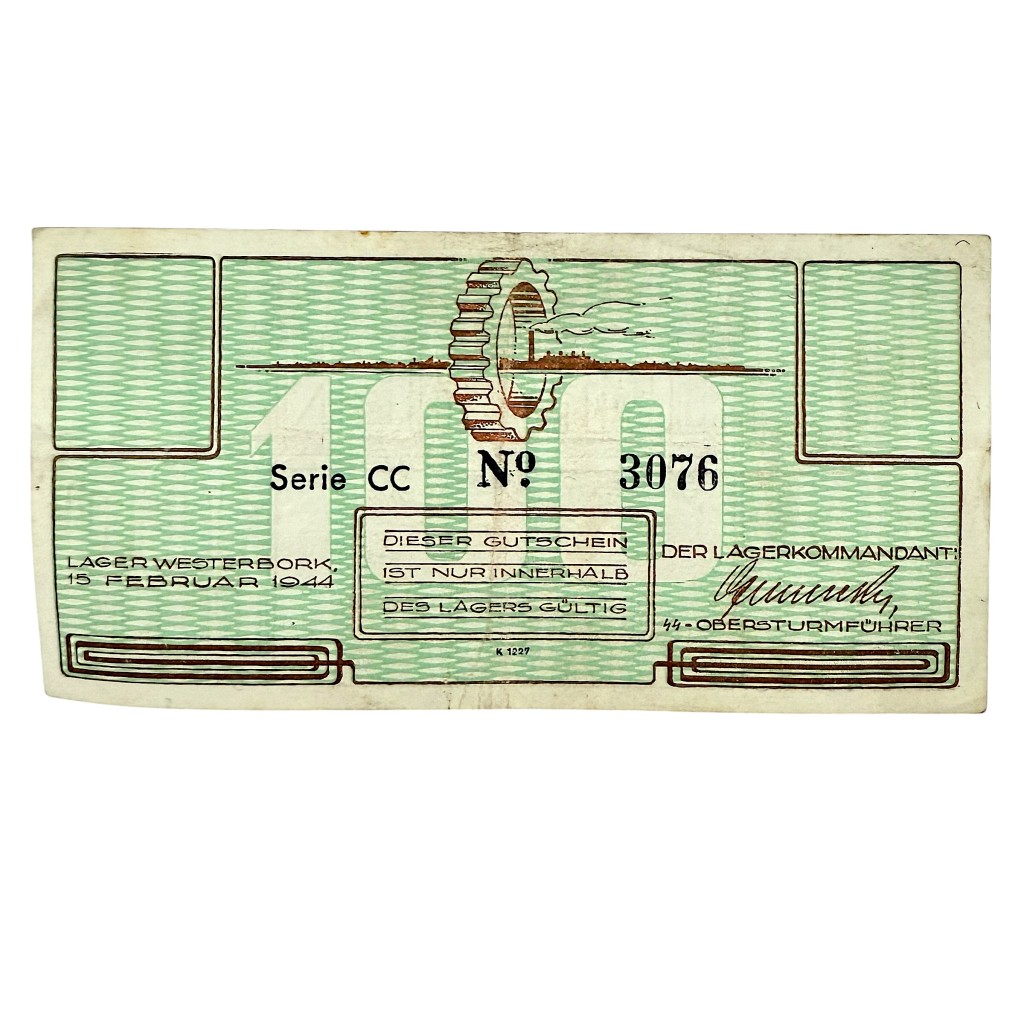 Original WWII Dutch ‘Durchgangslager’ Westerbork banknote