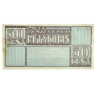 Original WWII Dutch ‘Durchgangslager’ Westerbork banknote