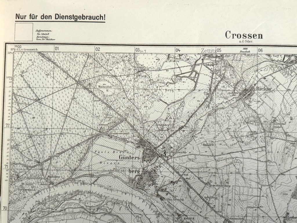 Original WWII German military map Crossen an der Oder 1937