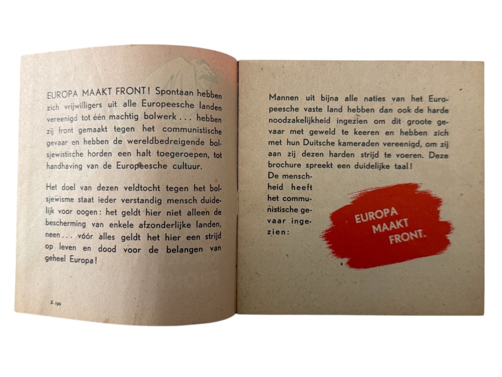 Original WWII Dutch SS brochure 'Europa maakt front' - Image 2