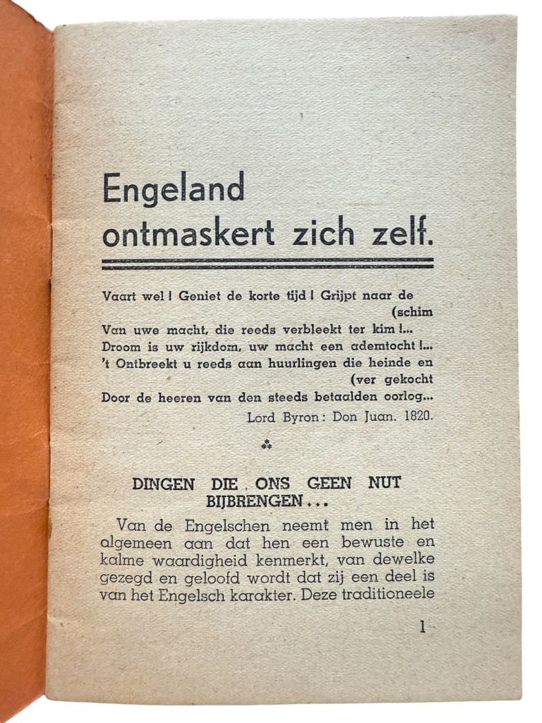 Original WWII Flemish collaboration brochure 'Engeland ontmaskert zich zelf!' - Image 2