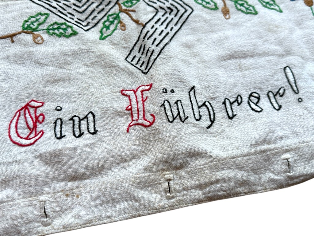 Original 1930s German pillowcase 'Ein Volk, Ein Reich, Ein Führer'