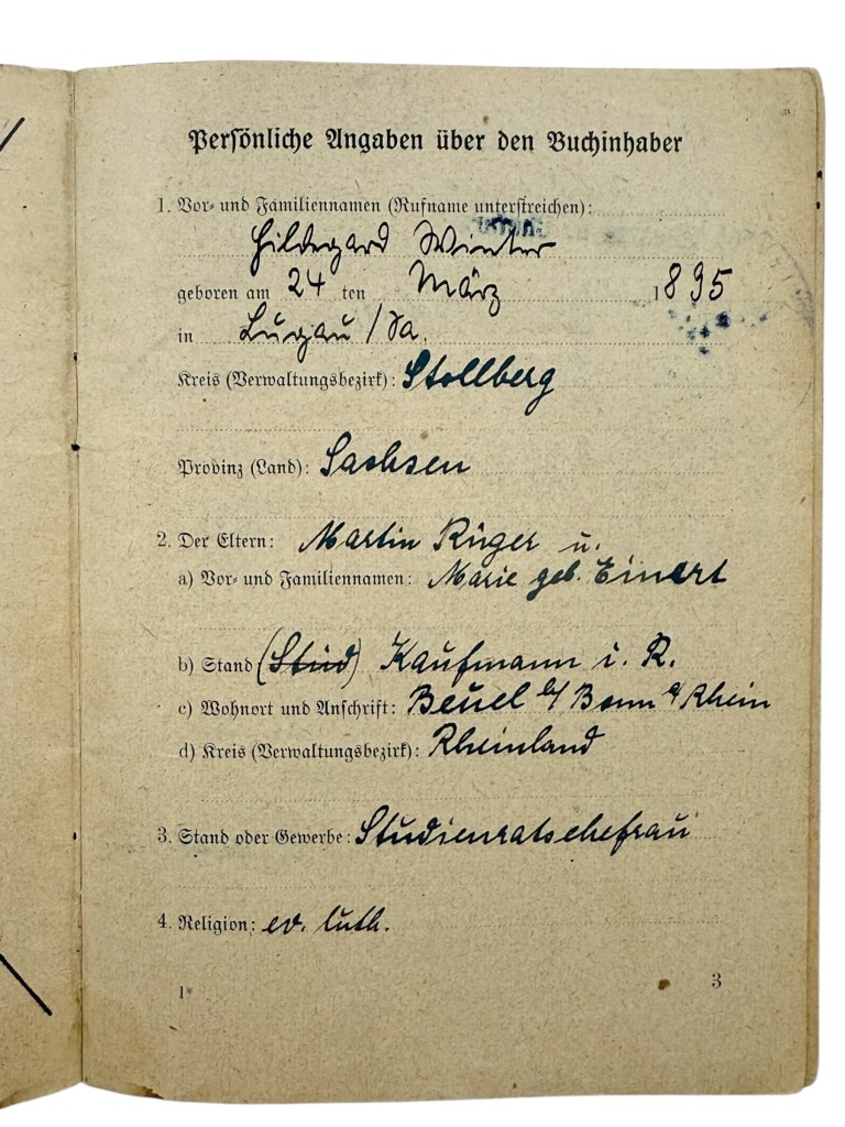 Original WWII German DRK Verwendungsbuch Lößnitz - Image 4