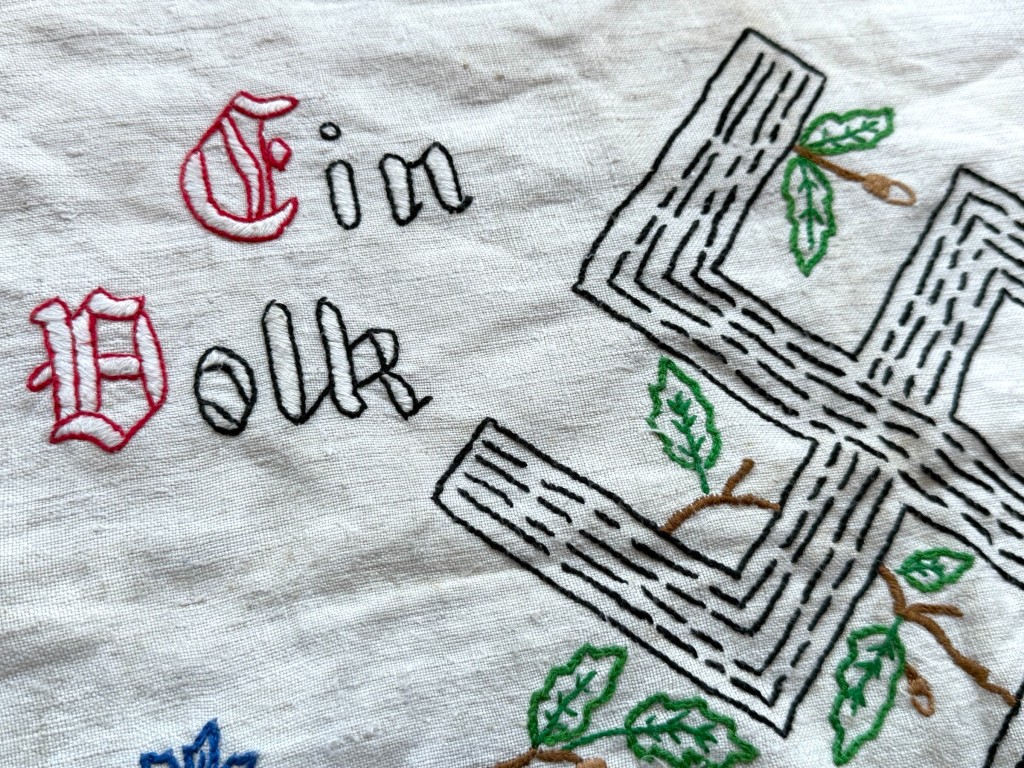 Original 1930s German pillowcase 'Ein Volk, Ein Reich, Ein Führer'