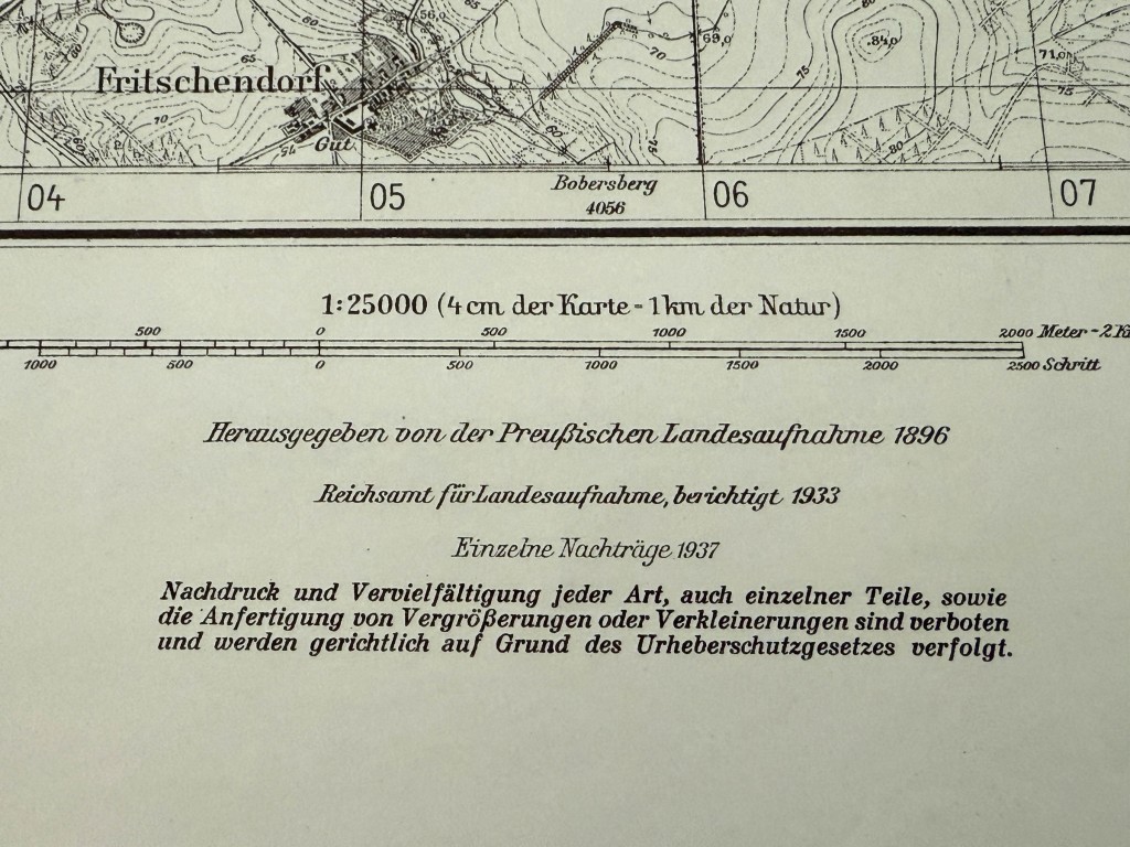 Original WWII German military map Crossen an der Oder 1937 - Image 3