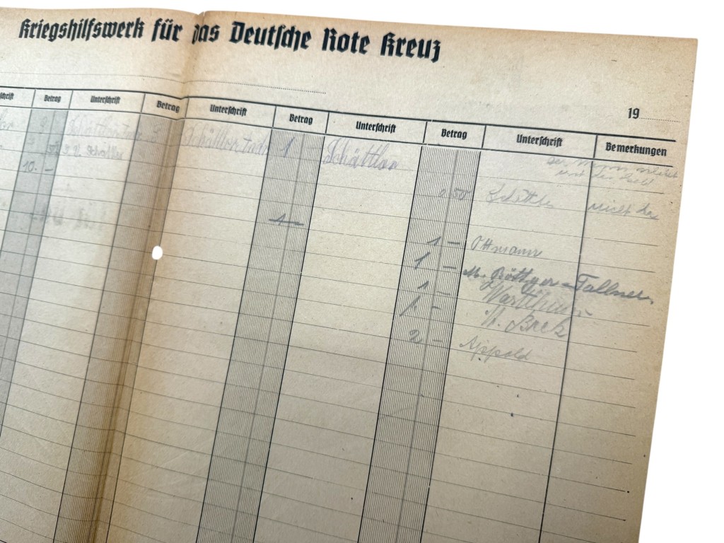 Original WWII German DRK Sammelliste, Gau Mainfranken - Image 5