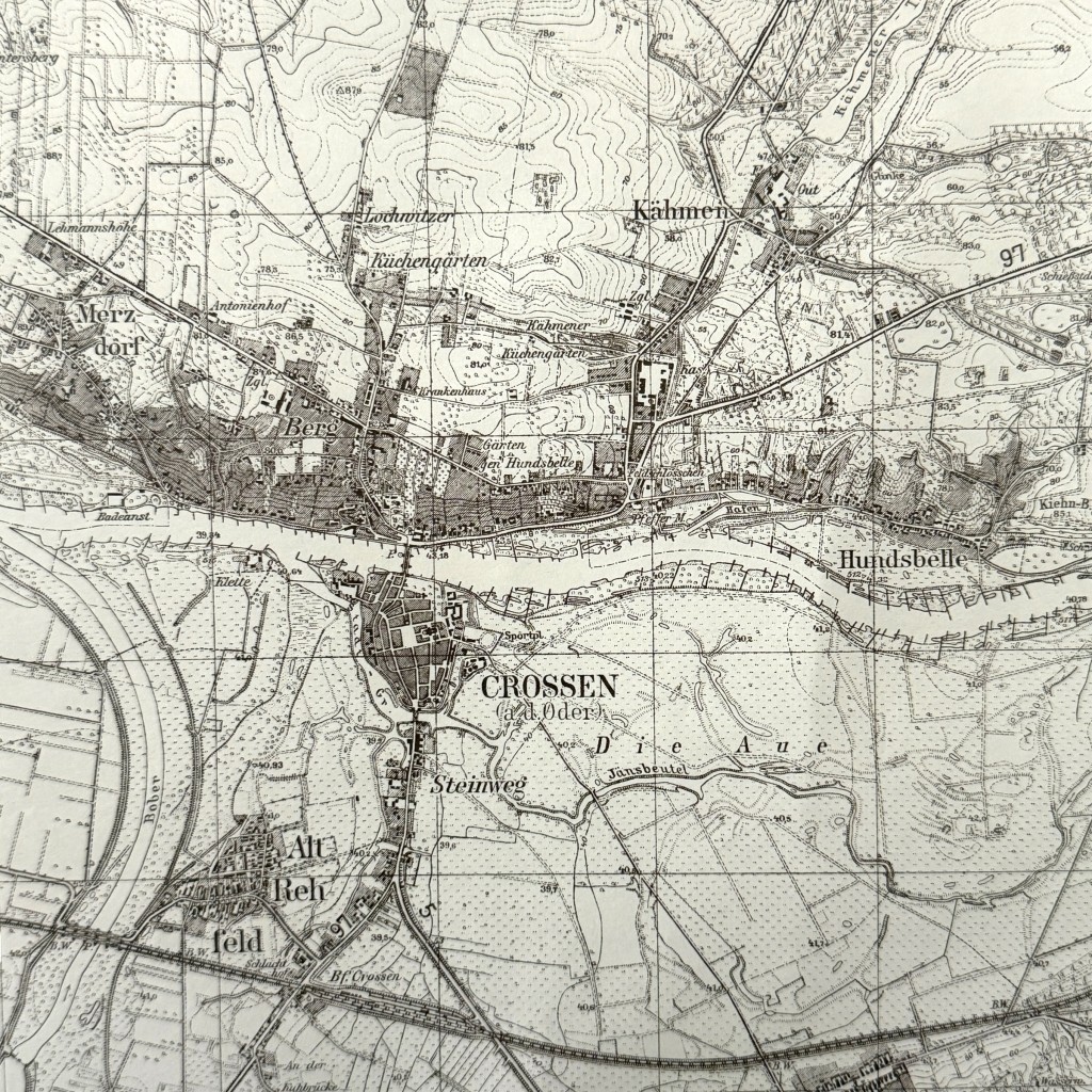 Original WWII German military map Crossen an der Oder 1937 - Image 4
