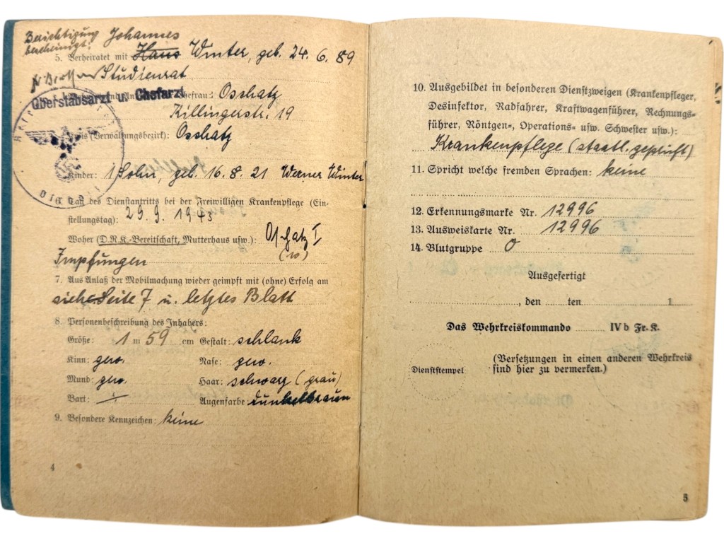 Original WWII German DRK Verwendungsbuch Lößnitz - Image 7