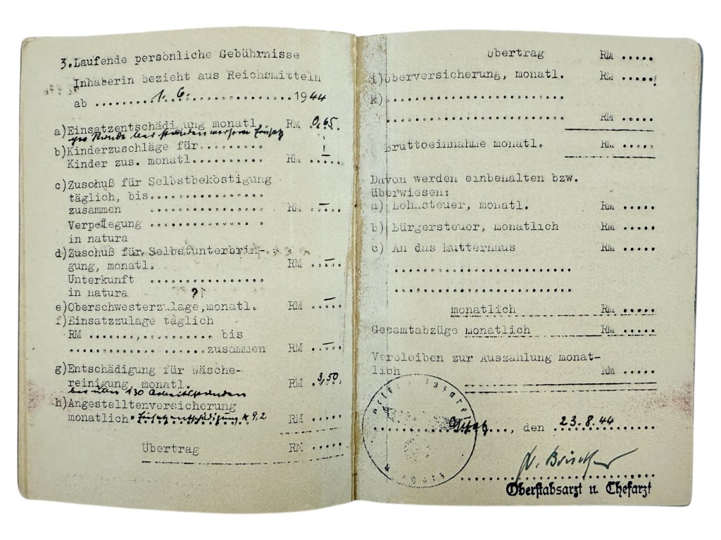 Original WWII German DRK Verwendungsbuch Lößnitz - Image 9