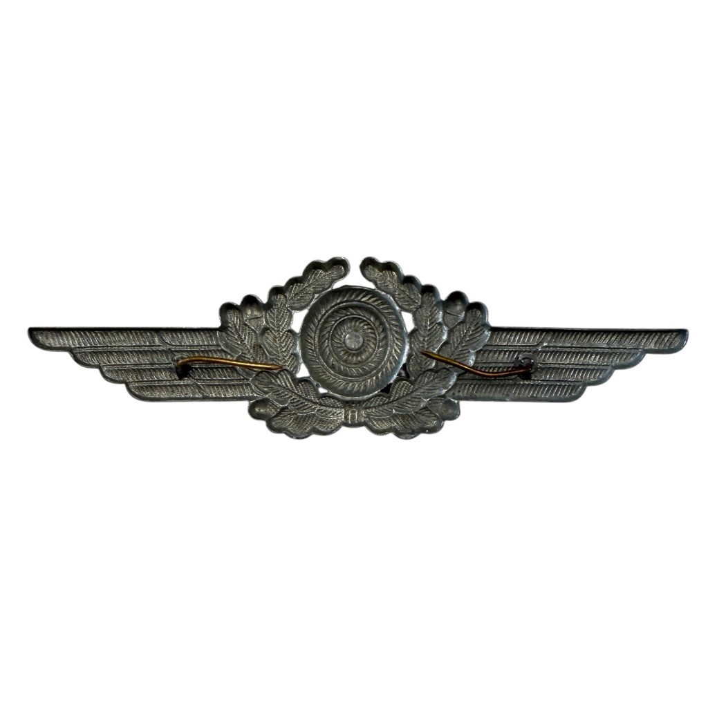 Original WWII German Luftwaffe metal visor cap cockade back side
