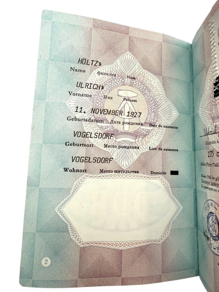 Original Cold War era DDR Reisepass from Strausberg