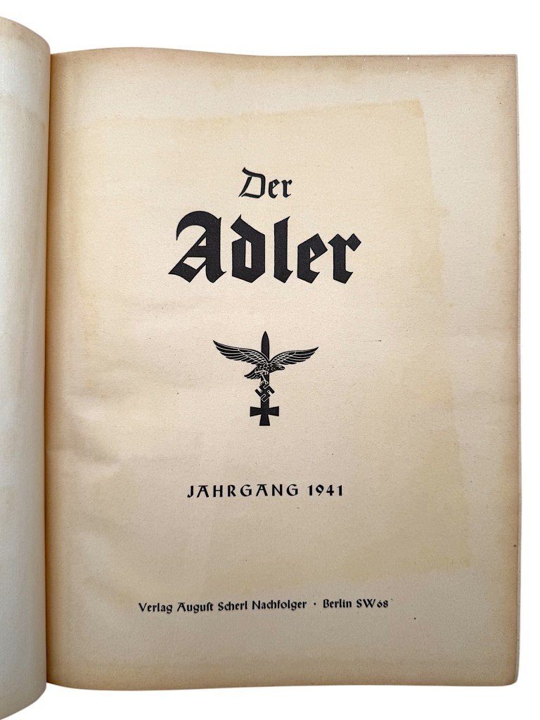 Original WWII German 'Der Adler' 1941 year bound volume
