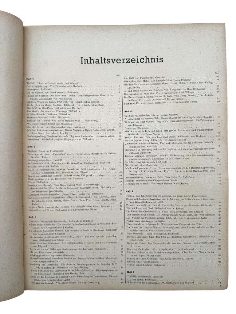 Original WWII German 'Der Adler' 1941 year bound volume