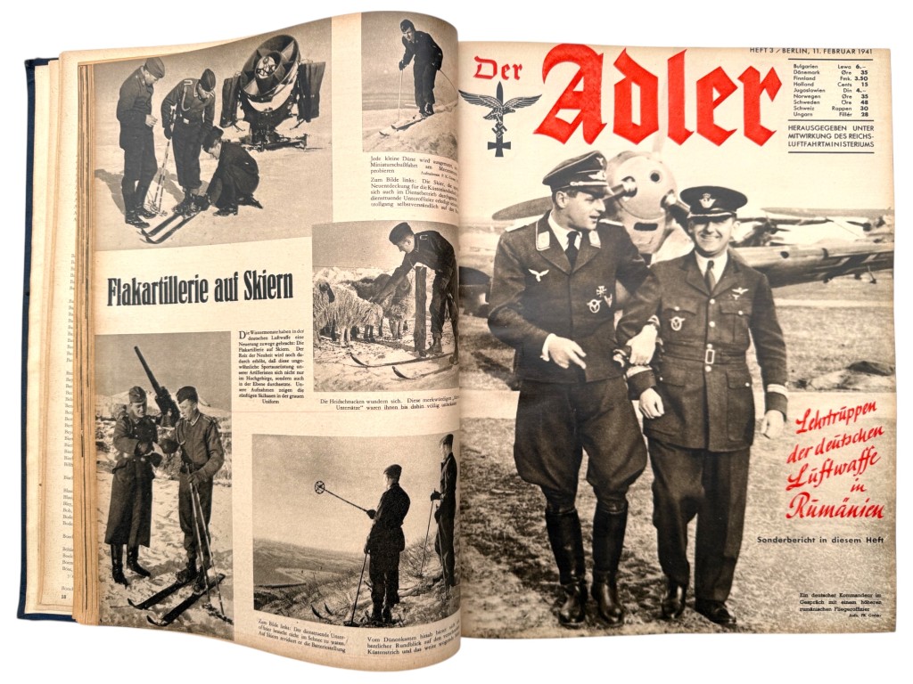 Original WWII German 'Der Adler' 1941 year bound volume
