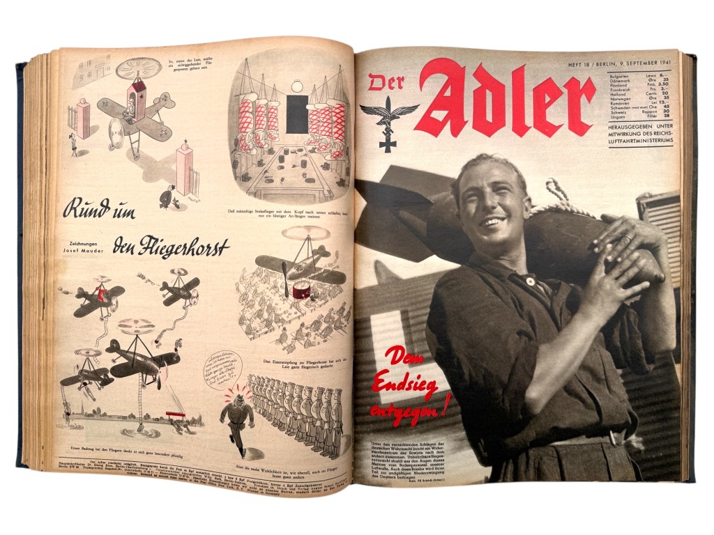 Original WWII German 'Der Adler' 1941 year bound volume