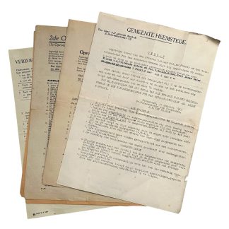 Originele WOII documenten Gemeente Heemstede 1942-1943 oproepen wachtdienst, luchtbeschermingsdienst en arbeidsinzet op naam van P.F. Abbink Spaank, Nederlandse Tweede Wereldoorlog documenten Heemstede verzamelobject.