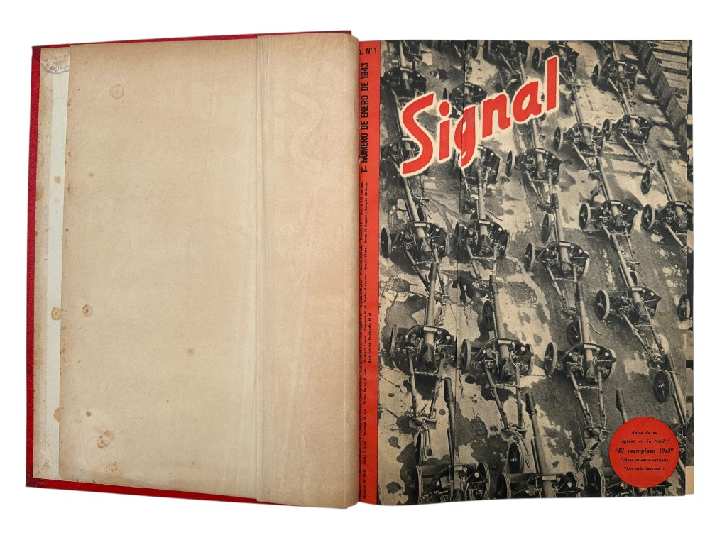 Original WWII Spanish/German two-volume bound annual edition of the magazine Signal (Spanish-language edition) 1943 - Image 22
