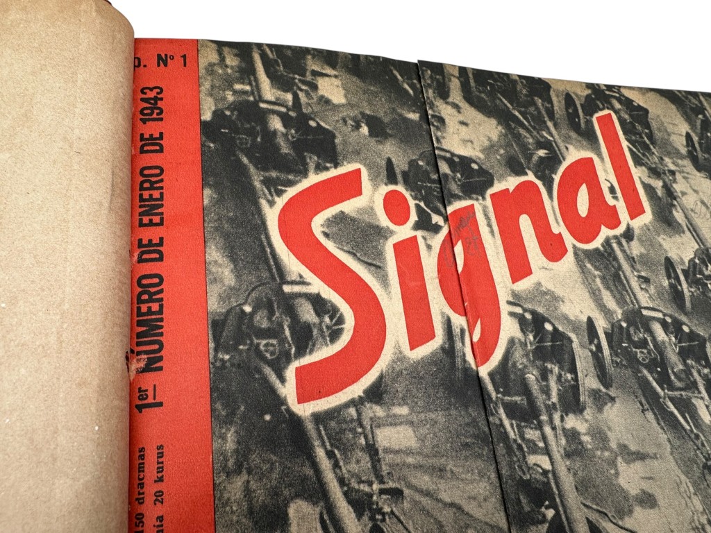 Original WWII Spanish/German two-volume bound annual edition of the magazine Signal (Spanish-language edition) 1943 - Image 21
