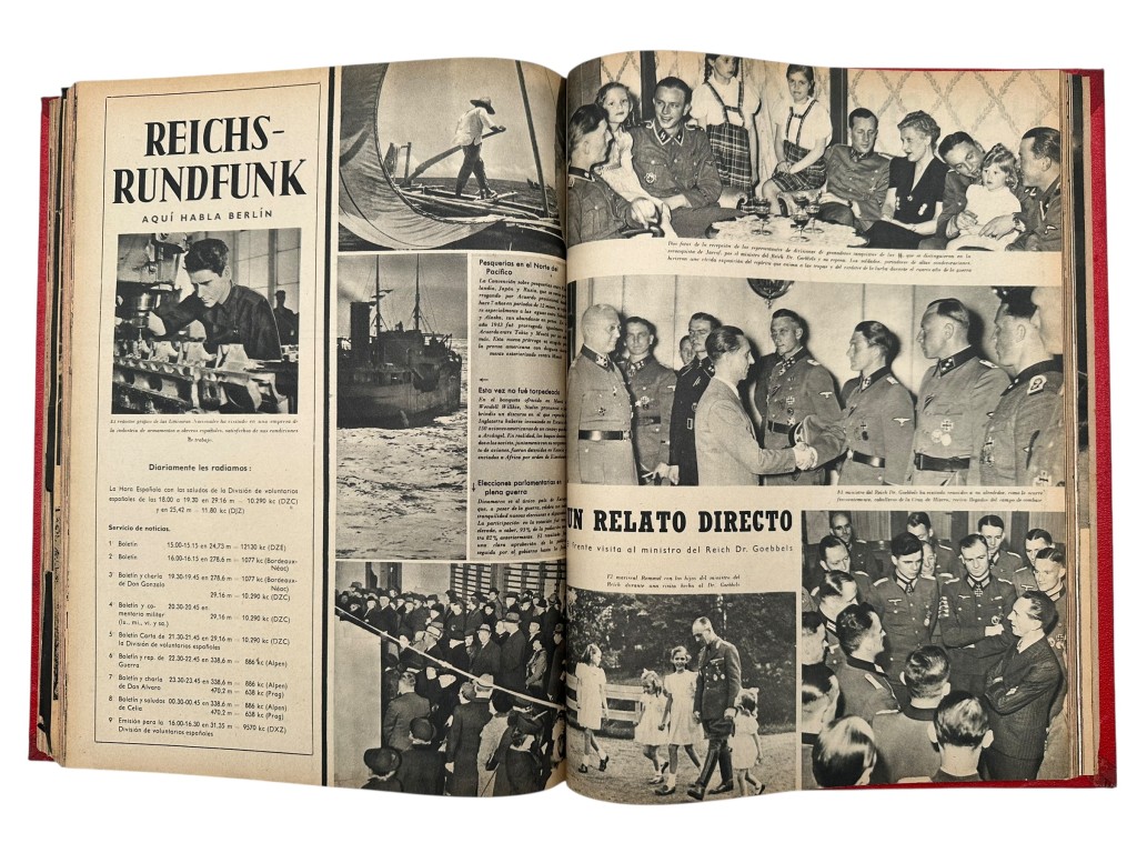 Original WWII Spanish/German two-volume bound annual edition of the magazine Signal (Spanish-language edition) 1943 - Image 13