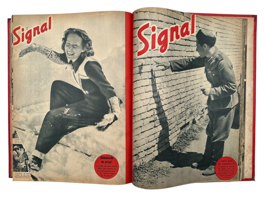 Original WWII Spanish/German two-volume bound annual edition of the magazine Signal (Spanish-language edition) 1943 - Image 5