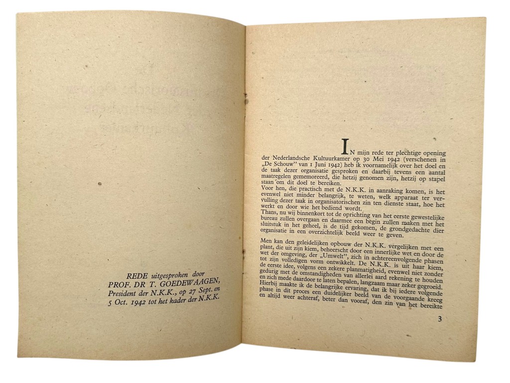 Original WWII Dutch brochure 'De Organisatorische Opbouw der Nederlandsche Kultuurkamer' - Image 3