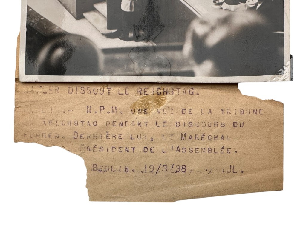 Original 1938 German photo Adolf Hitler in the Reichstag - Image 3
