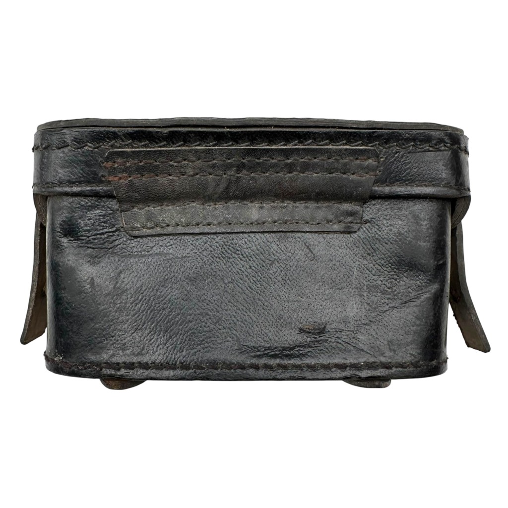 Original WWII German DRK medical pouch made of Presstoff, late-war German Red Cross medic equipment pouch, black Presstoff field gear, WWII German medical equipment collectible