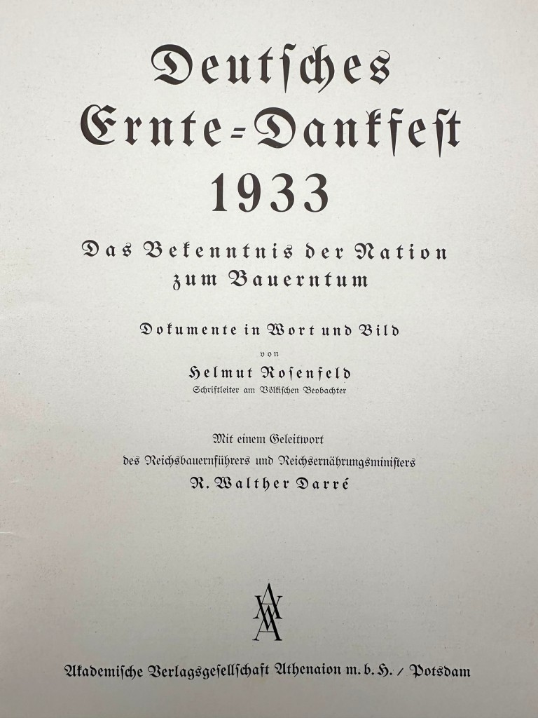 Original 1930s German NSDAP book 'Deutsches Ernte-Dankfest 1933' - Image 3