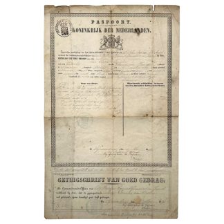 Original 1898 Dutch military passport with discharge from service '4e Bataljon Regiment Grenadiers en Jagers'