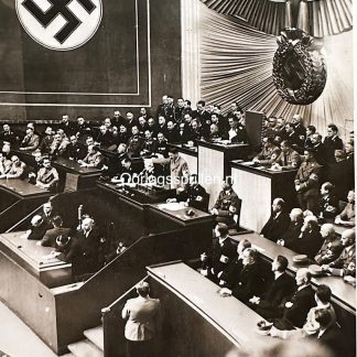 Original 1938 German photo Adolf Hitler in the Reichstag