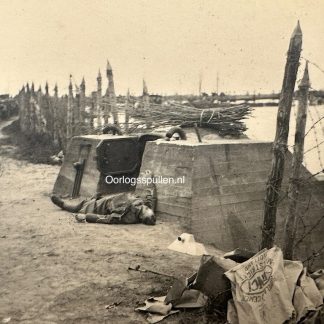 Original May 1940 photo KIA Dutch soldier near bunker
