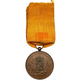 Original Pre 1940 Dutch army 'Voor trouwen dienst' medal in bronze