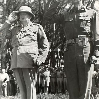 Original WWII British army photo Winston Churchill and US army General Mark Wayne Clark